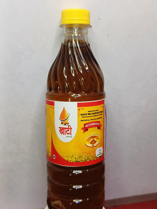 Khatie Premium Kachi Ghani Pure Mustard Oil, 500ml PET Bottle