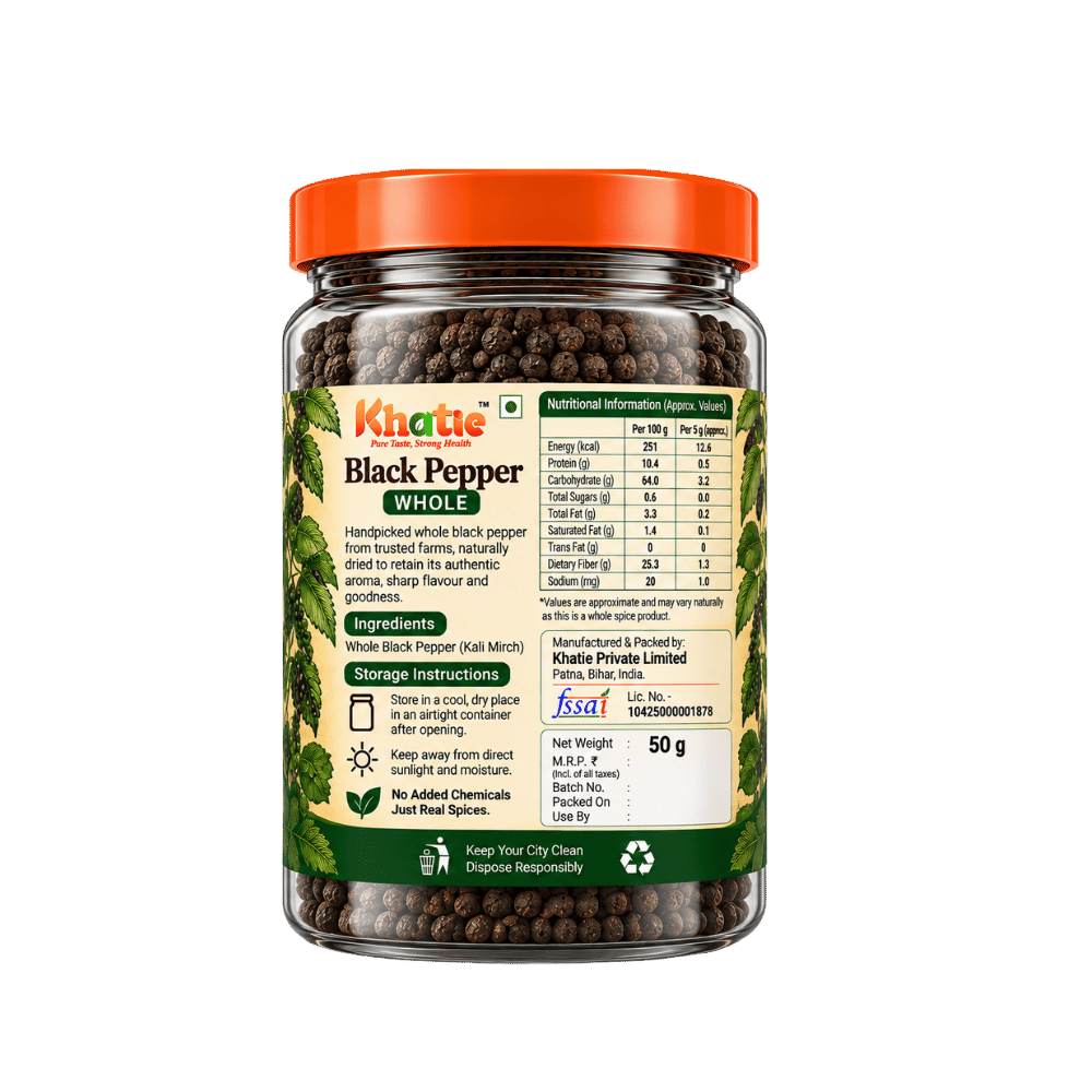 Khatie Black Pepper (Golki) Whole