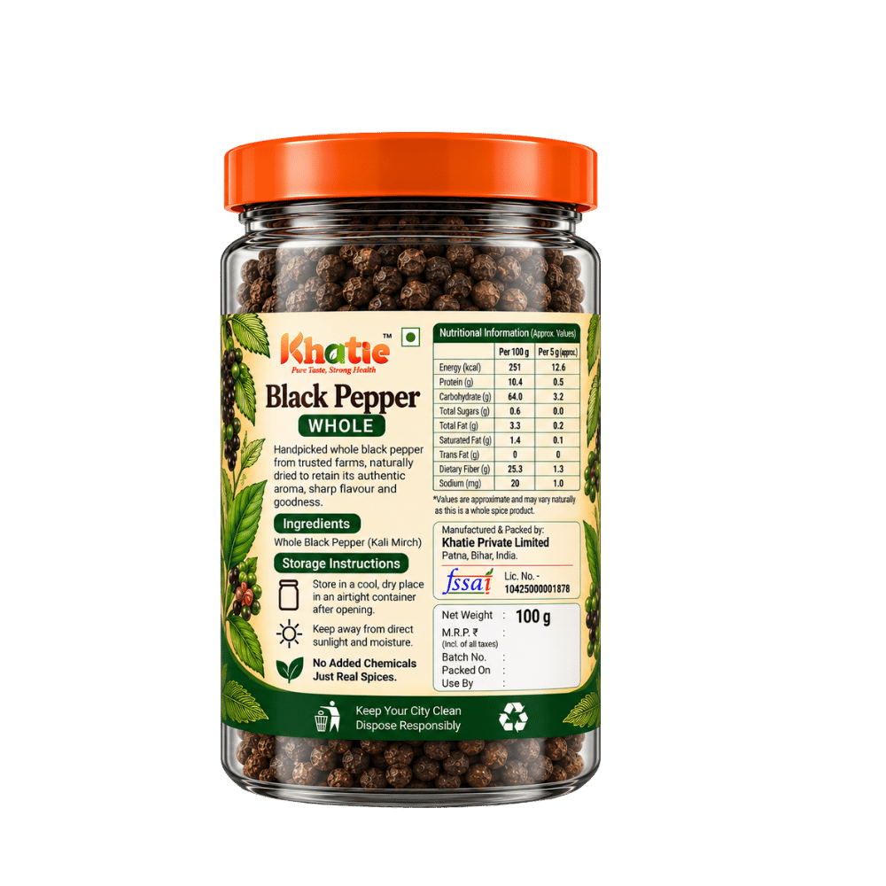 Khatie Black Pepper (Golki) Whole