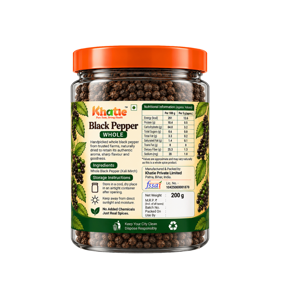 Khatie Black Pepper (Golki) Whole